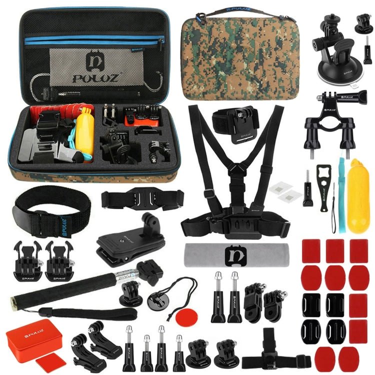 PULUZ 53 in 1 Ultimate Action Camera Accessory Kit with Camouflage EVA Case