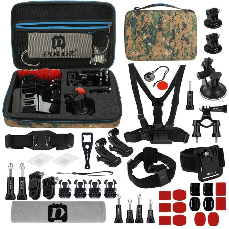 PULUZ 45 in 1 Action Camera Ultimate Combo Kits with Camouflage EVA Case