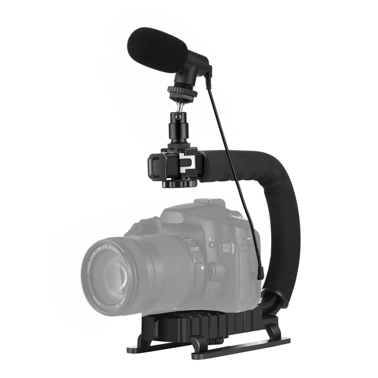 PULUZ U/C Shape Stabilizer and Shotgun Microphone Kit for SLR and DV Cameras