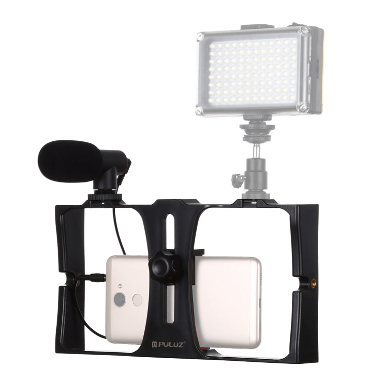 PULUZ 2 in 1 Red Smartphone Video Rig with Microphone Kit for iPhone and Other Smartphones