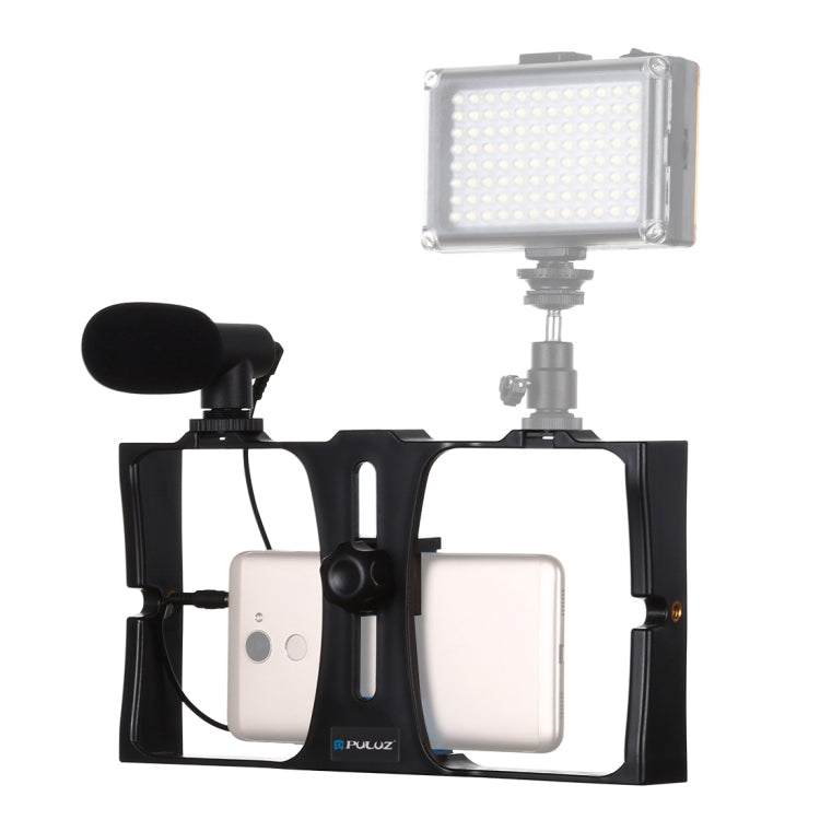 PULUZ 2 in 1 Live Broadcast Smartphone Video Rig with Microphone Kit in Blue for iPhone, Galaxy, Huawei, Xiaomi, HTC, LG, Google, and Other Smartphones