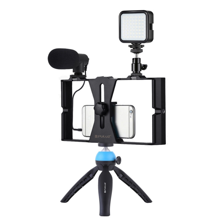 PULUZ 4 in 1 Vlogging Live Broadcast LED Selfie Fill Light Smartphone Video Rig Kit