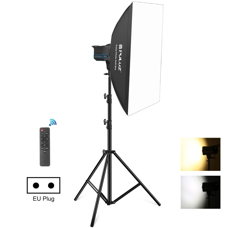 PULUZ 150W 3200K-5600K Photo Studio Strobe Flash Light Kit with Softbox Reflector & Tripod(EU Plug) - Portable Photo Studio Lighting Kit with Softbox and Tripod Stand