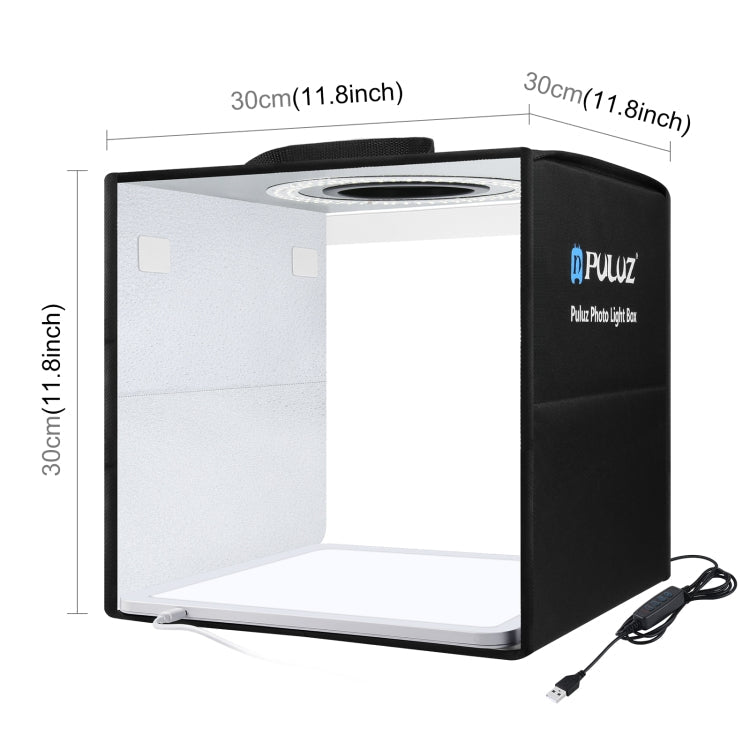 PULUZ 30cm Folding Ring Light Photo Studio Box with Shadowless Light Panel