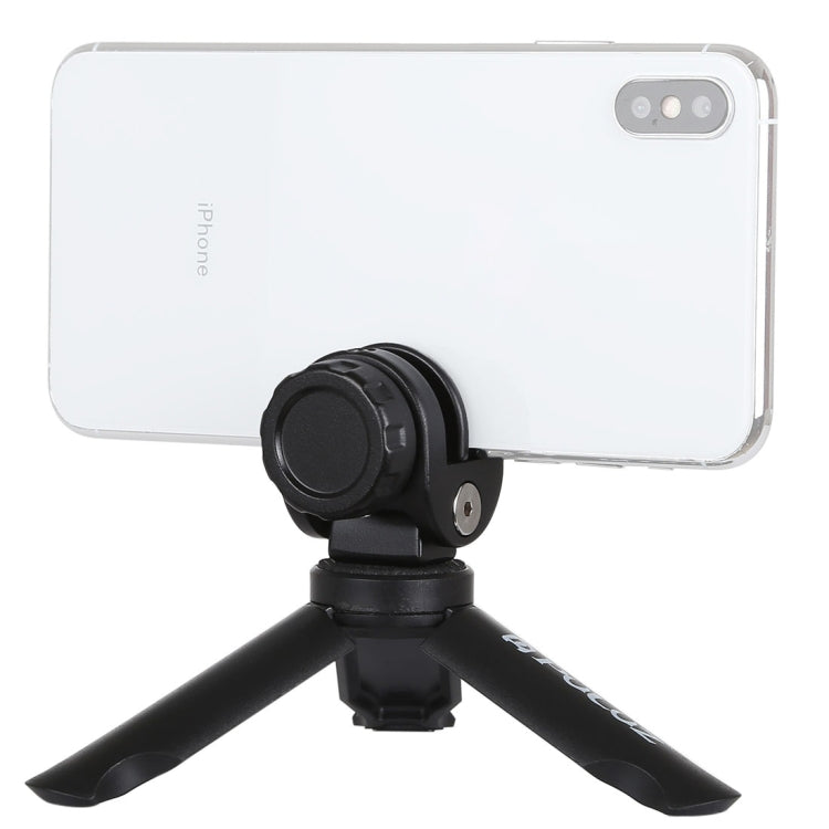 PULUZ Folding Plastic Tripod with Phone Mount and Metal Clamp