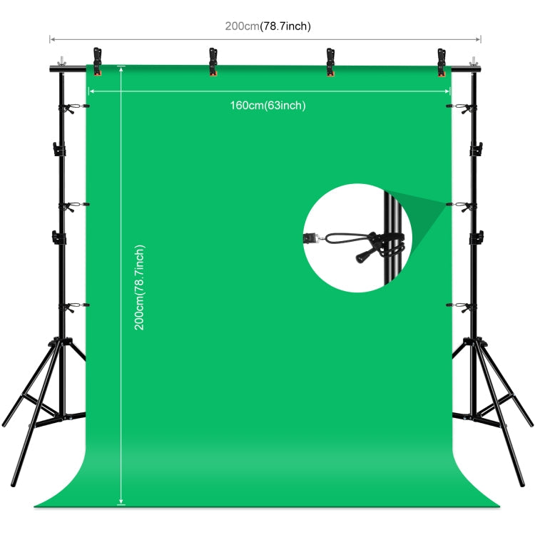 PULUZ 2x2m Photo Studio Background Support Stand Kit with Backdrops in Red, Blue, and Green