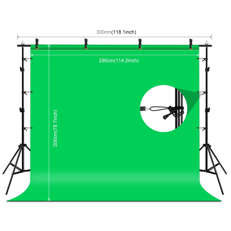 PULUZ Photo Studio Background Support Stand Kit with Red / Blue / Green Polyester Backdrops