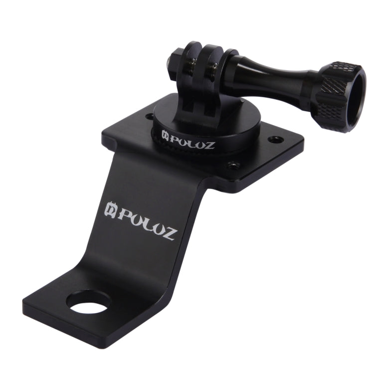 PULUZ Aluminum Alloy Motorcycle Fixed Holder Mount for GoPro and DJI Osmo Action Cameras (Black)