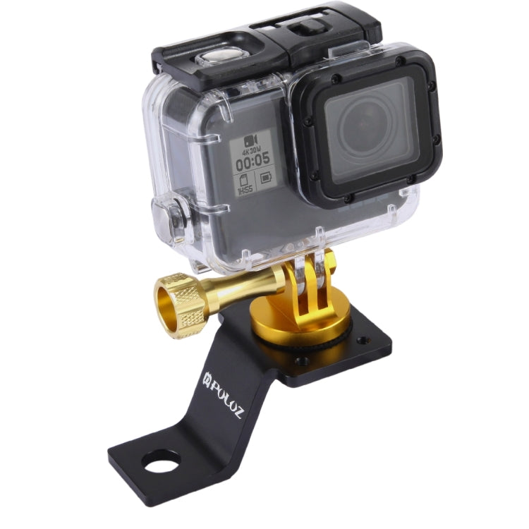 PULUZ Aluminum Alloy Motorcycle Fixed Holder Mount for GoPro, DJI Osmo Action, and Other Action Cameras (Gold)