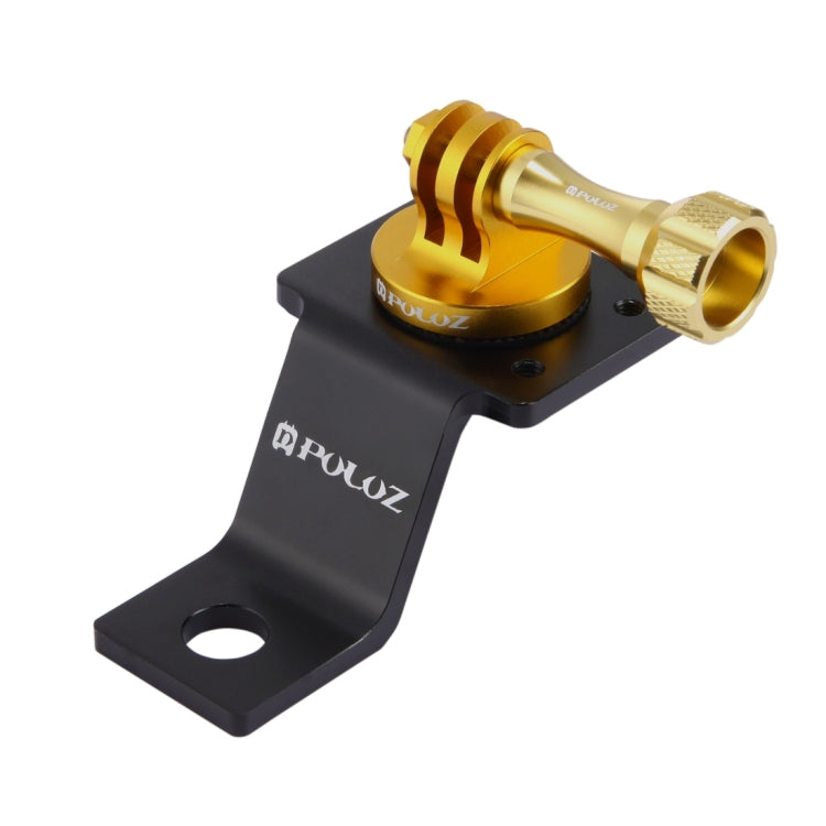 PULUZ Aluminum Alloy Motorcycle Fixed Holder Mount for GoPro, DJI Osmo Action, and Other Action Cameras (Gold)