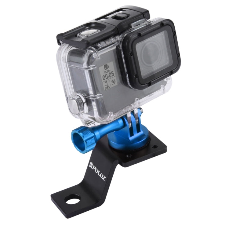 PULUZ Aluminum Alloy Motorcycle Fixed Holder Mount for Action Cameras (Blue)