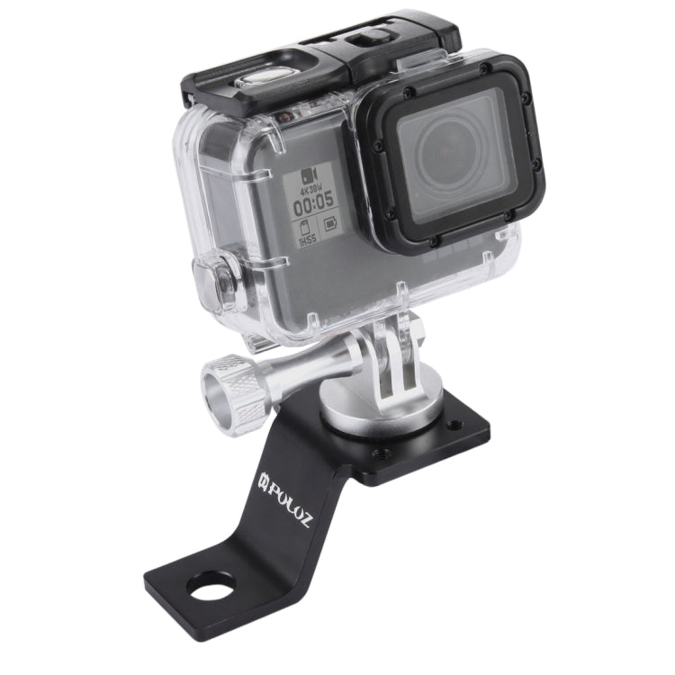 Aluminum Alloy Motorcycle Fixed Holder Mount for GoPro and DJI Osmo Action Cameras - Silver