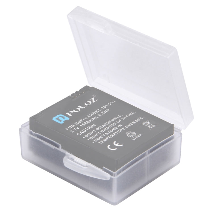 PULUZ Transparent Hard Plastic Battery Storage Box for GoPro HERO8 Black /7 /6 /5
