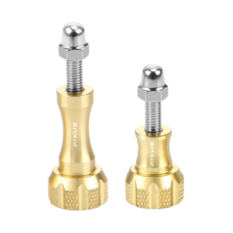 PULUZ CNC Aluminum Thumb Knob Stainless Bolt Nut Screw Set for GoPro and Other Action Cameras (Gold)