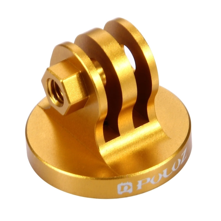 PULUZ 1/4 inch Screw Hole Tripod Mount CNC Adapter for Action Cameras (Gold)