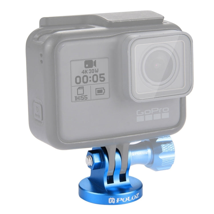 PULUZ 1/4 inch Screw Hole Tripod Mount CNC Adapter for Action Cameras (Blue)
