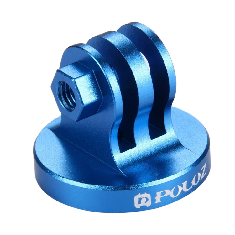 PULUZ 1/4 inch Screw Hole Tripod Mount CNC Adapter for Action Cameras (Blue)