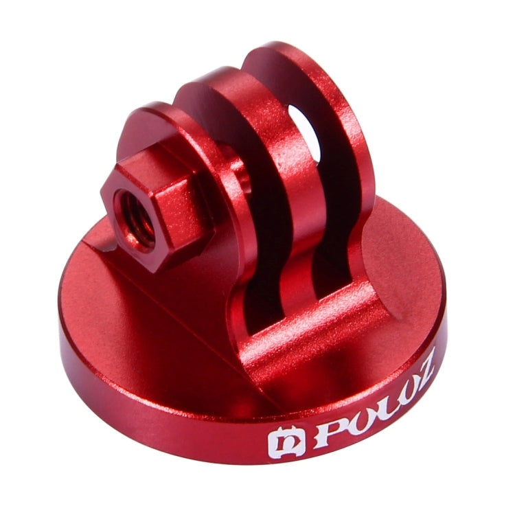 PULUZ 1/4 inch Screw Hole Tripod Mount CNC Adapter for Action Cameras (Red)