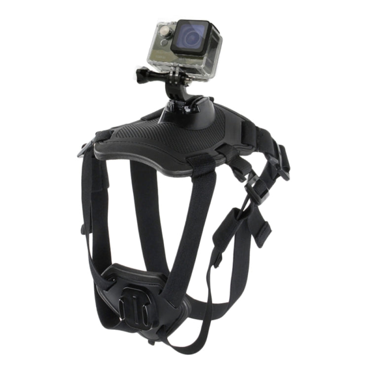 PULUZ Hound Dog Fetch Harness Adjustable Chest Strap Mount for Action Cameras (Black)