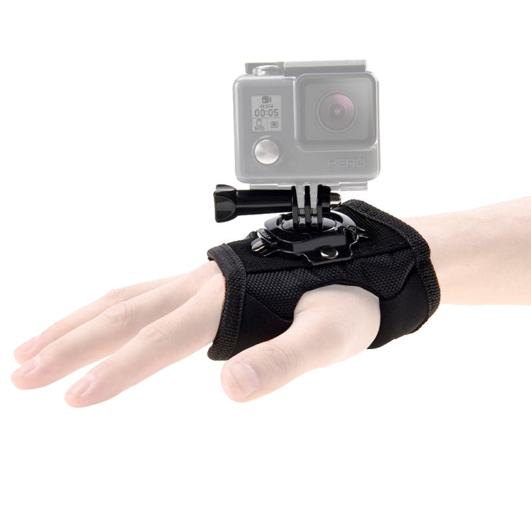 PULUZ 360 Degree Rotation Glove Style Palm Strap Mount for Action Cameras