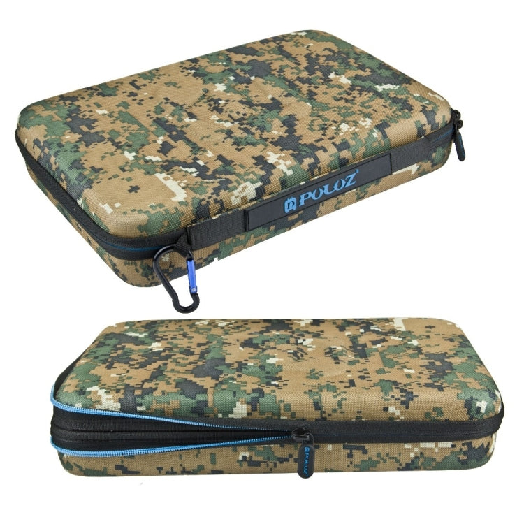 PULUZ Waterproof Camouflage Carrying and Travel Case for GoPro and DJI Osmo Action Cameras, Large Size: 32cm x 22cm x 7cm