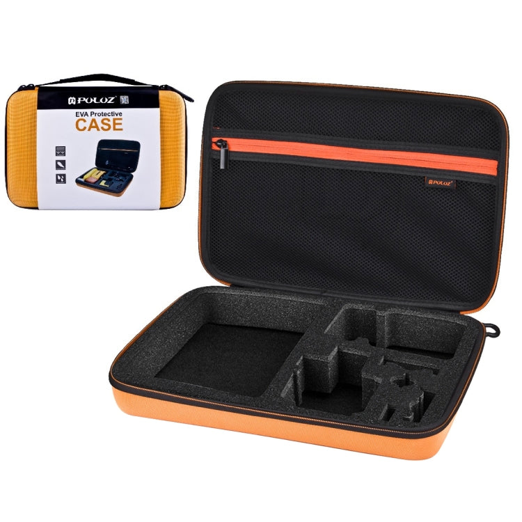 PULUZ Waterproof Carrying Case for GoPro, DJI Osmo Action, and Other Action Cameras with Accessories, Large Size: 32cm x 22cm x 7cm (Orange)