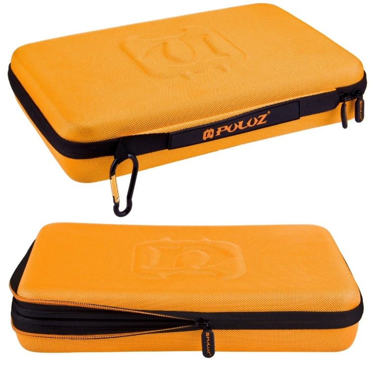 PULUZ Waterproof Carrying Case for GoPro, DJI Osmo Action, and Other Action Cameras with Accessories, Large Size: 32cm x 22cm x 7cm (Orange)