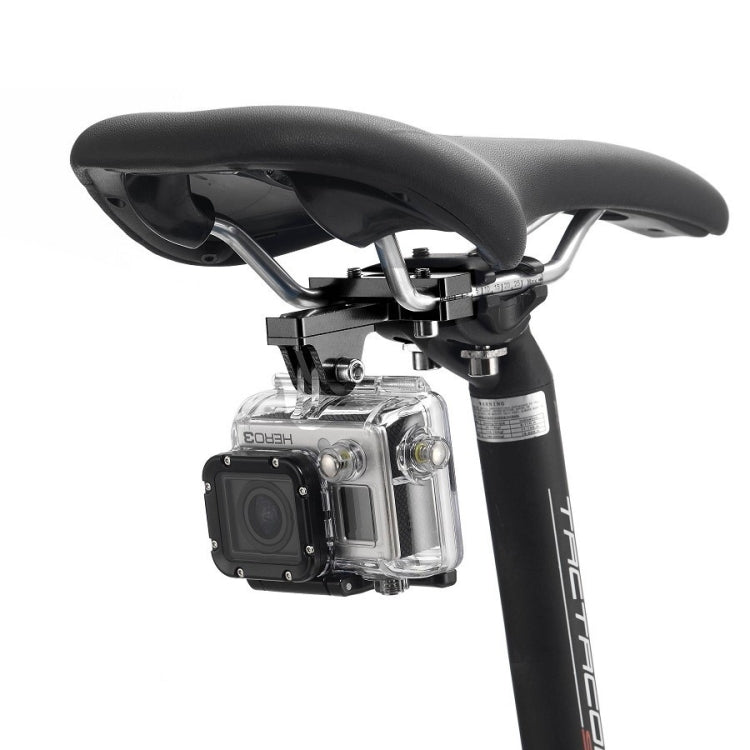 Aluminum Alloy Bike Seat Cushion Mount for GoPro, DJI Osmo, and Other Action Cameras (Black)