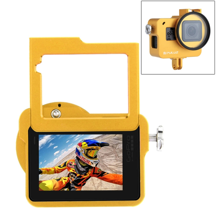 PULUZ CNC Aluminum Alloy Protective Cage for GoPro HERO(2018) /7 Black /6 /5 with 52mm UV Lens
