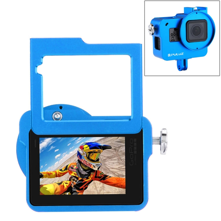 PULUZ CNC Aluminum Alloy Protective Cage with UV Lens for GoPro HERO (2018) /7/6/5 (Blue)