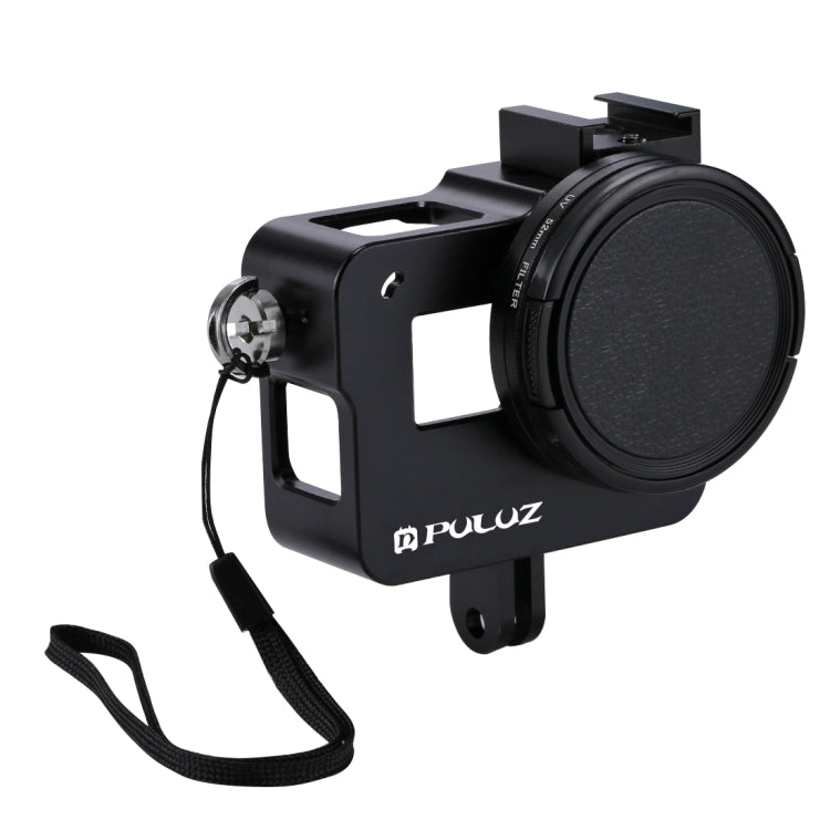 PULUZ CNC Aluminum Alloy Protective Cage with 52mm UV Lens for GoPro HERO(2018) /7 Black /6 /5 - Elevate Your Photography and Videography Game
