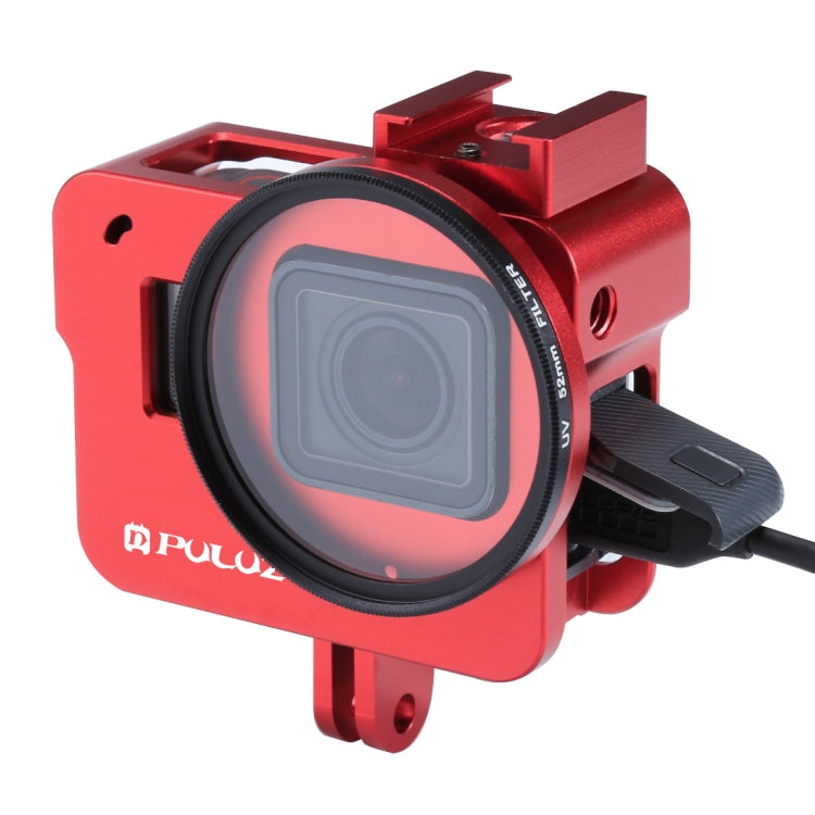 PULUZ GoPro HERO Protective Cage with UV Lens and Accessories (Red)