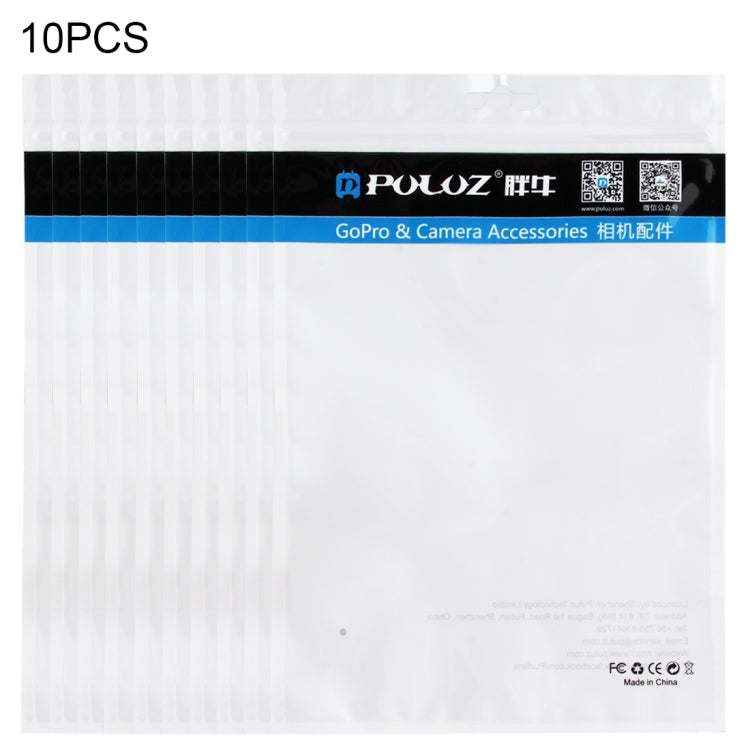 10 Pieces of PULUZ 25.8cm x 18cm Hang Hole Clear Front White Pearl Jewelry Zip Lock Packaging Bag (Size: L)