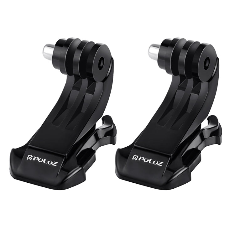 2 Pieces PULUZ Black Vertical Surface J-Hook Buckle Mount Set for Action Sports Cameras