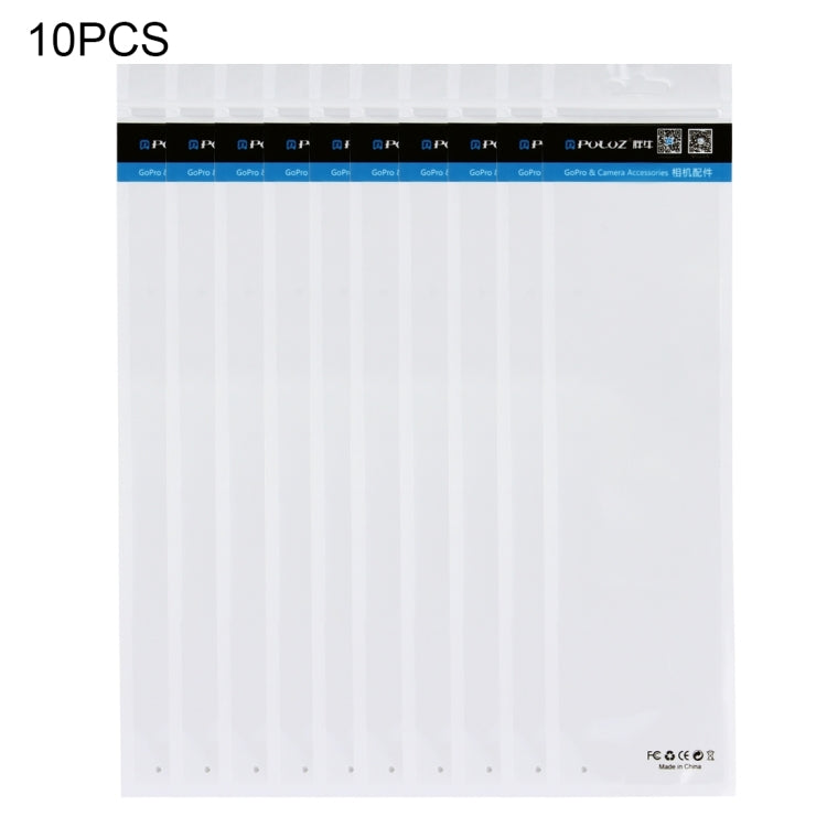 10 PCS PULUZ 34.5cm x 9cm Hang Hole Clear Front White Pearl Jewelry Zip Lock Packaging Bag (Size S, Lengthened Type)
