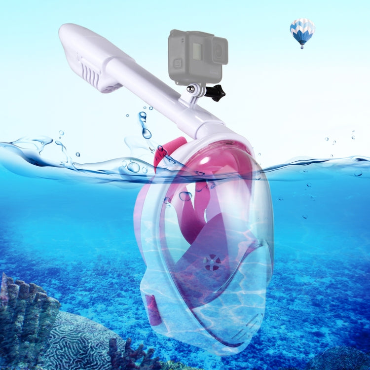 PULUZ 260mm Full Dry Snorkel Mask for Action Cameras - S/M Size (Pink)