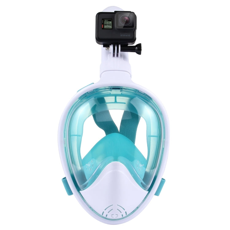 PULUZ 260mm Tube Water Sports Diving Snorkel Mask with Action Camera Mount, S/M Size(Green)
