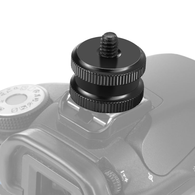 PULUZ Reinforced Hot Shoe 1/4 inch Screw Adapter with Double Nut for DSLR and Action Cameras