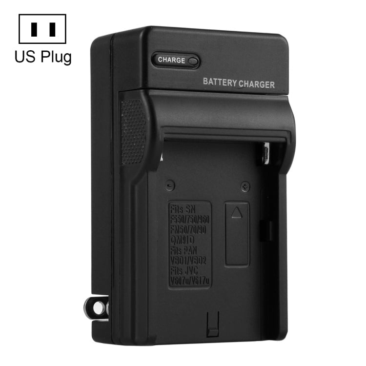 PULUZ Fold-Out US Plug Battery Charger for Sony NP-F550 / F570 / F750 / F770 / F950 / F970 Battery