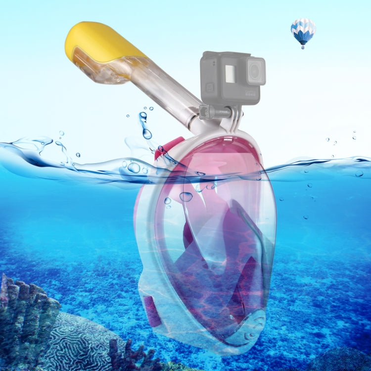 PULUZ 220mm Water Sports Diving Equipment with Full Dry Snorkel Mask for GoPro and Other Action Cameras, S/M Size (Pink)