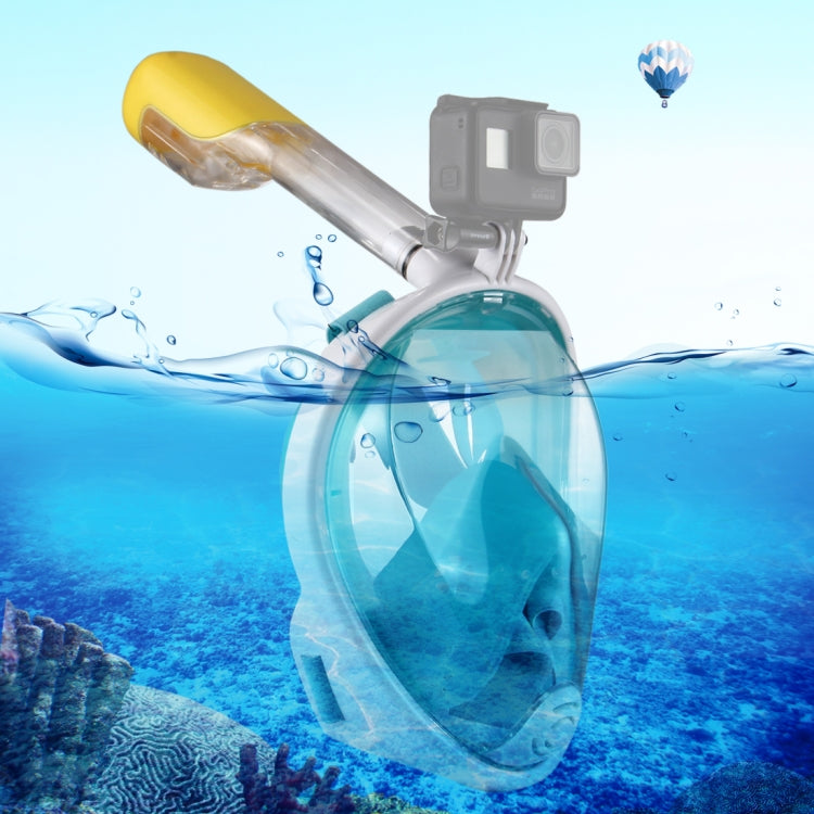 PULUZ 220mm Full Dry Snorkel Mask for Action Cameras - S/M Size (Green)