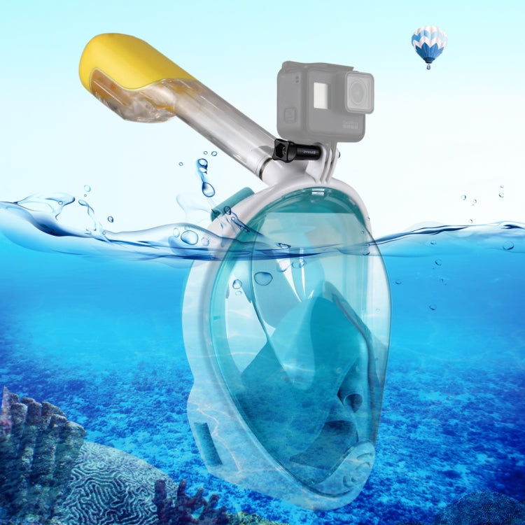 PULUZ Full Dry Snorkel Mask for Action Cameras, L/XL Size (Green)