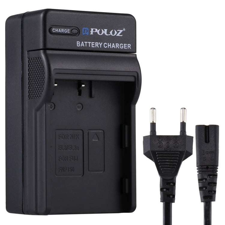 PULUZ EU Plug Battery Charger for Nikon EN-EL3 / EN-EL3e, FUJI FNP150 - Fast Charging and Worldwide Compatibility