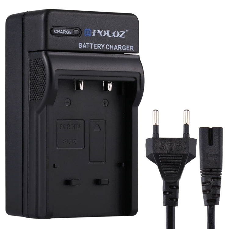 PULUZ EU Plug Battery Charger for Nikon EN-EL19 Battery