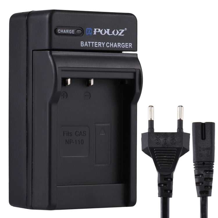 PULUZ EU Plug Battery Charger for Casio NP-110 with Fast Charge and Overcharge Prevention