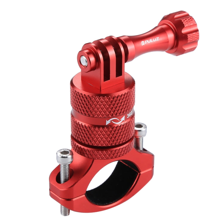 PULUZ 360 Degree Rotation Bike Aluminum Handlebar Adapter Mount for Action Cameras (Red)