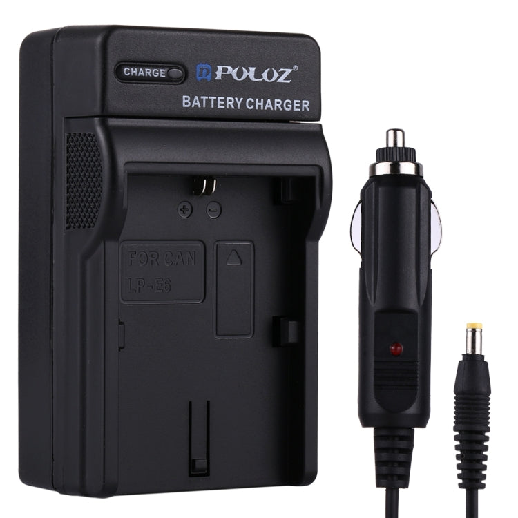 PULUZ Digital Camera Battery Car Charger for Canon LP-E6 Battery - Convenient Charger for On-the-Go Photographers