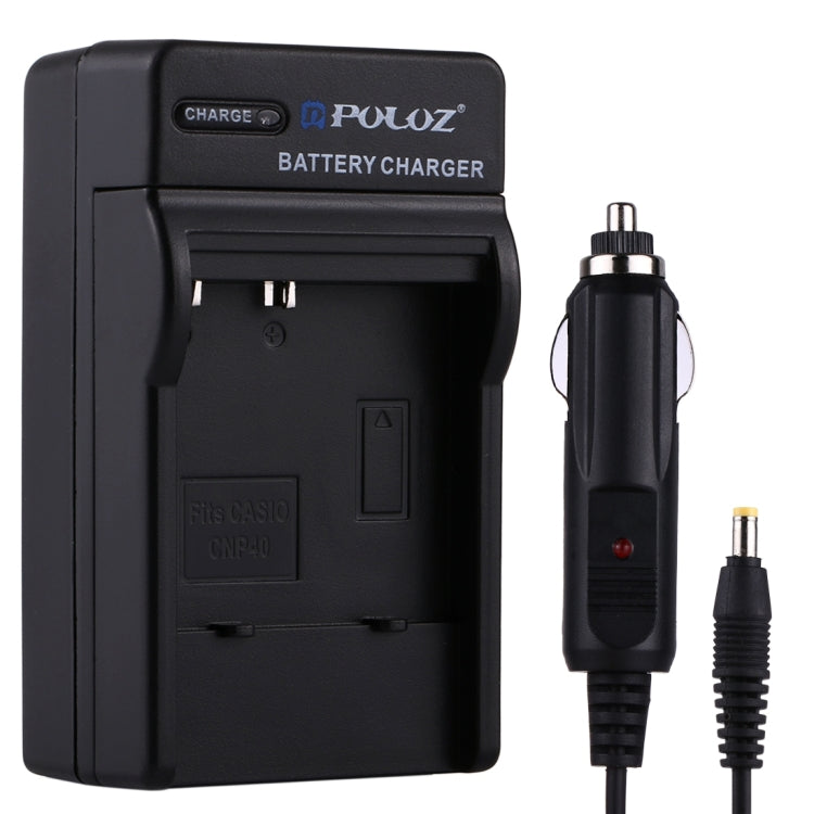 PULUZ Digital Camera Battery Car Charger for CASIO CNP40 - Efficient and Versatile Charger