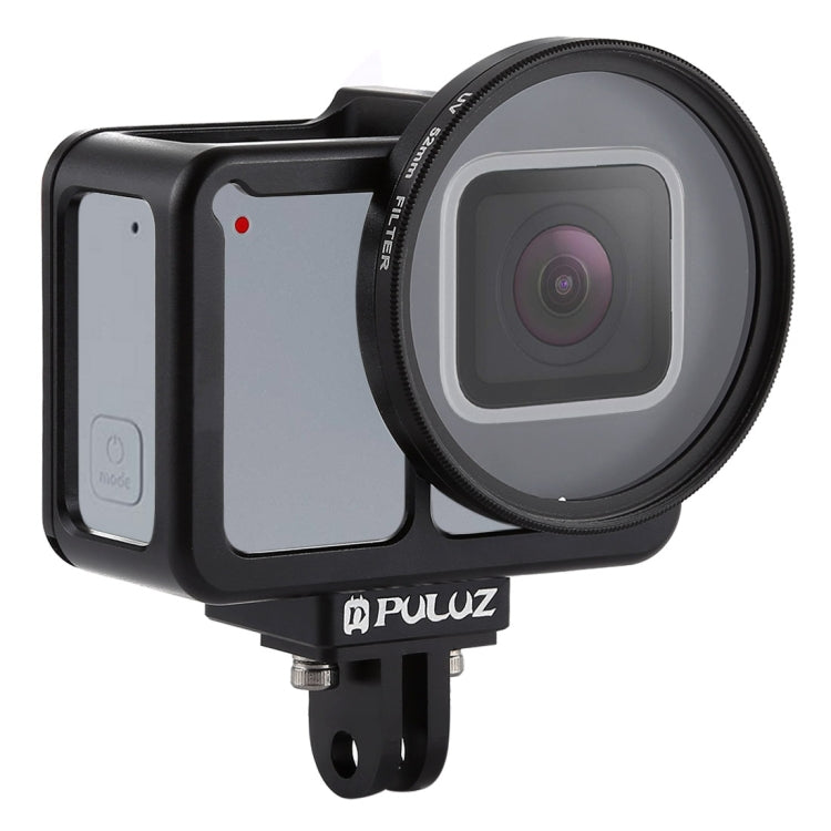 PULUZ CNC Aluminum Protective Cage with UV Lens for GoPro HERO7 Silver/White