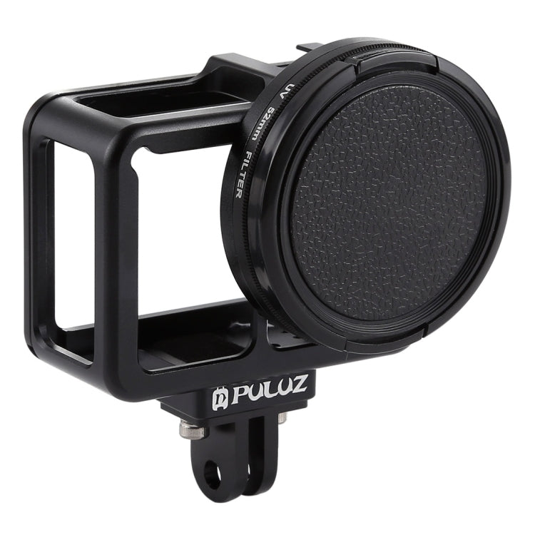 PULUZ CNC Aluminum Protective Cage with UV Lens for GoPro HERO7 Silver/White
